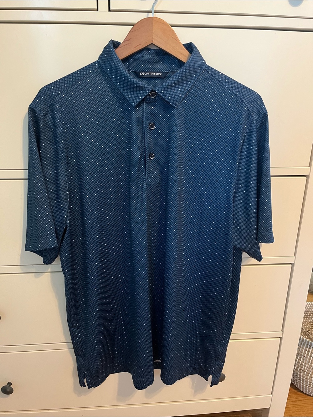 Cutter & Buck navy dot polo